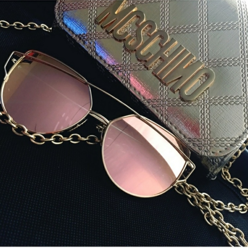 PINK MIRRORED Glasses Trendy - Picture 9 of 14